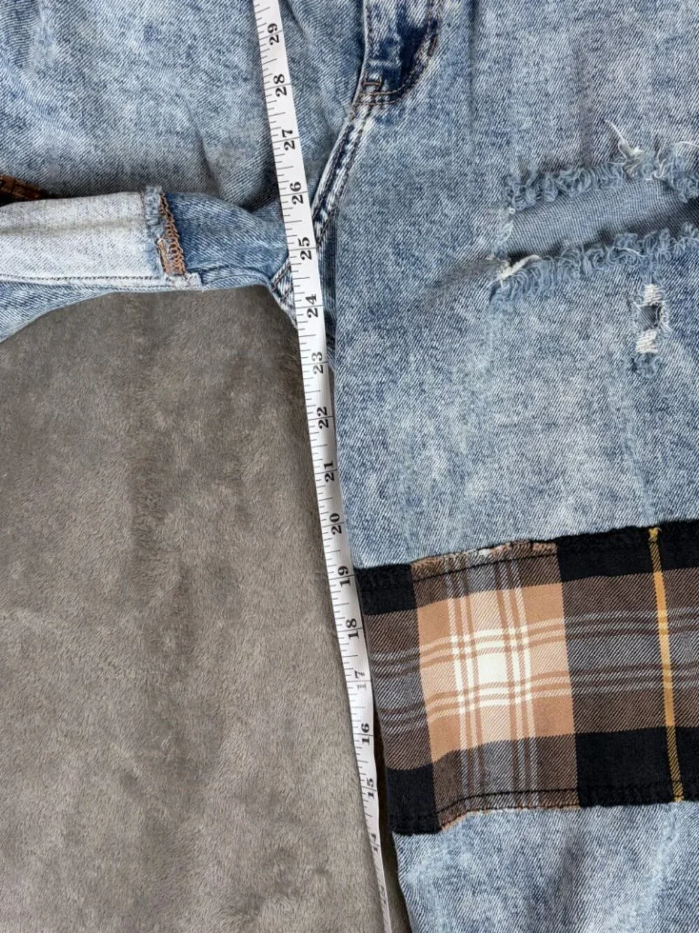Hollister Patchwork Mom Jean Women's 5R 27x27 Ultra High Rise Y2K Boho Grunge